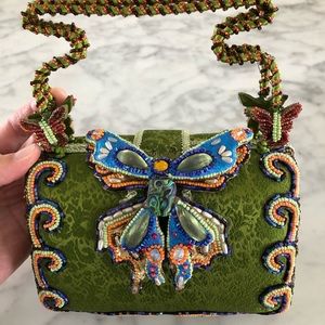 Mary Frances green butterfly purse handbag